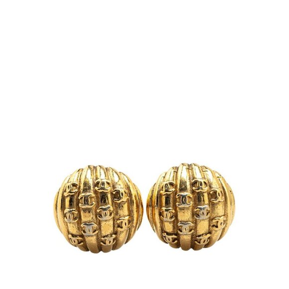 CHANEL Gold Coco Mark Earrings - Picture 1 of 3